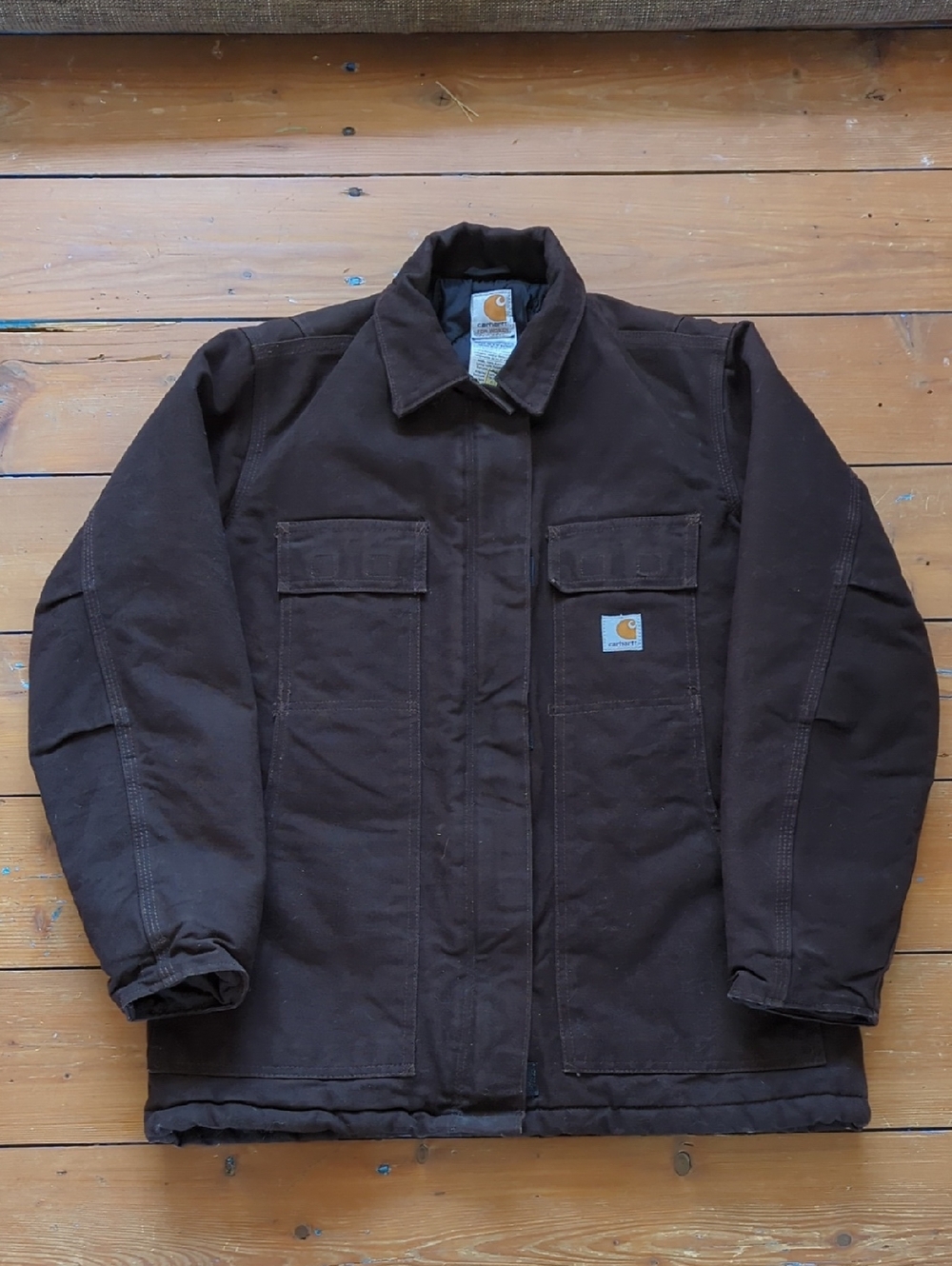 108-EUC Carhartt Dark Brown Insulated Duck Jacket - Women's Work Coat